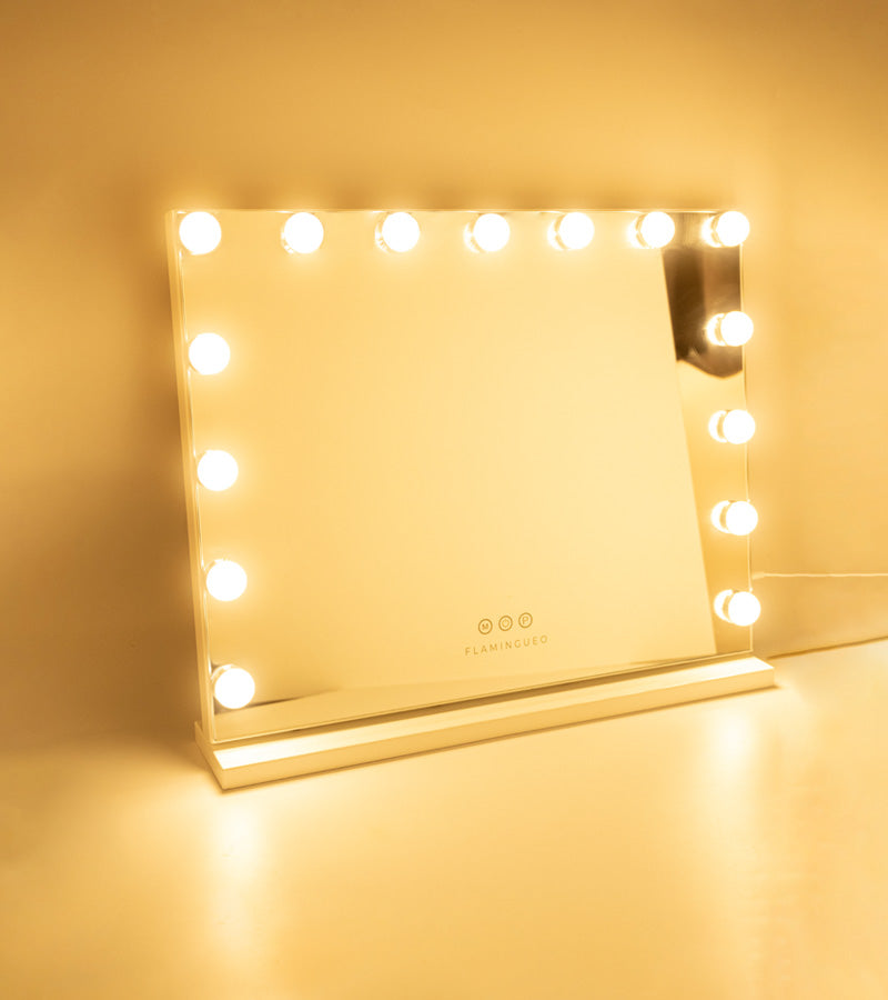 ANYHI Grand Miroir Maquillage 75 * 54 cm, Miroir LED avec 15