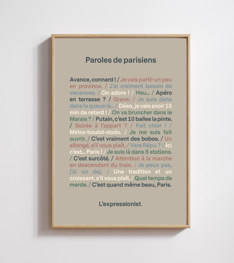 Poster - Paroles de Parisien