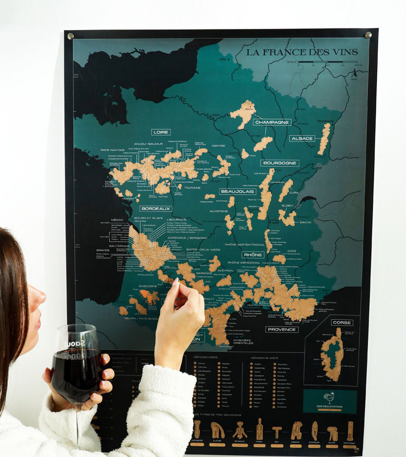 Carte à gratter : la France des vins - Carte des vins - Vinalia
