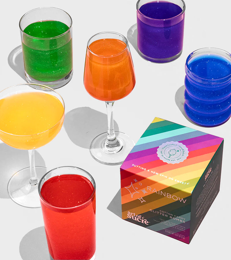 Bombes à paillettes arc-en-ciel pour cocktails