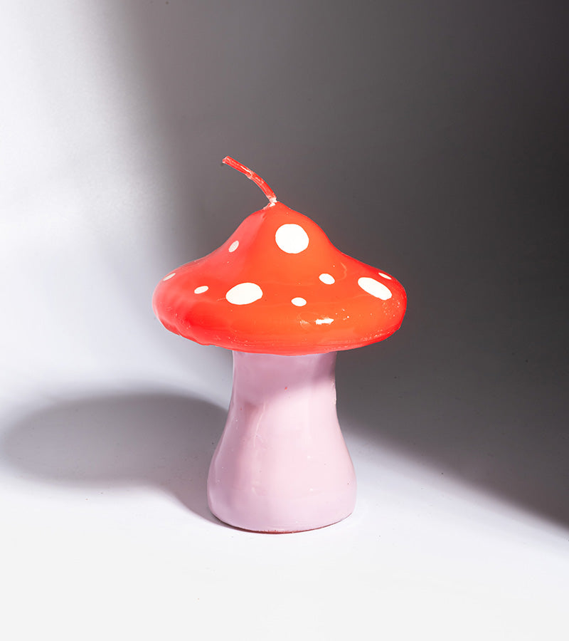 Bougie champignon Grande - Rose & rouge  Helio Ferretti