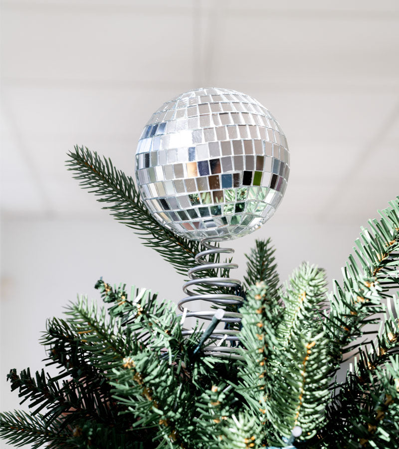 Boule disco pour le haut du sapin