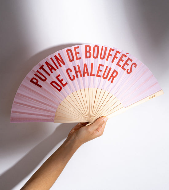 Éventail 'Putain de bouffées de chaleur' 