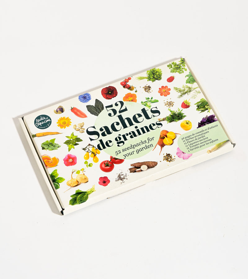 Le coffret de 52 sachets de graines  Radis & Capucine