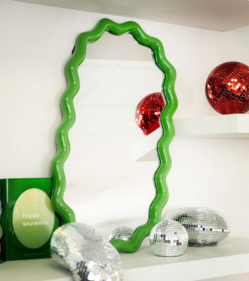 Miroir ondulé vert