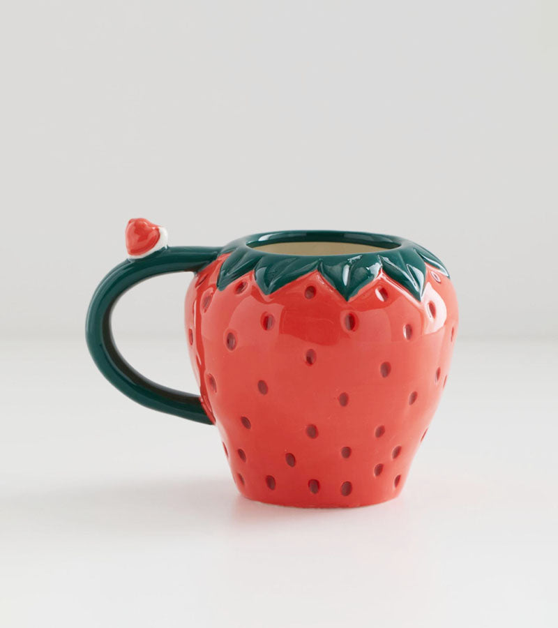 Mug fraise en céramique en 3D