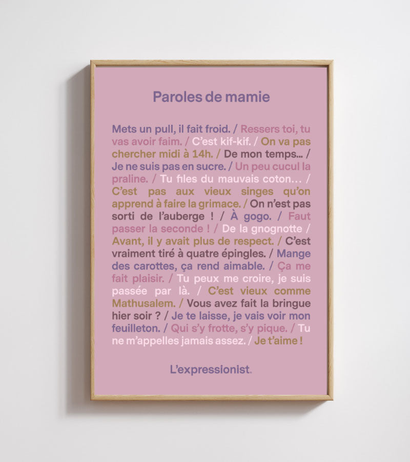 Poster - Paroles de mamie  L'expressionist