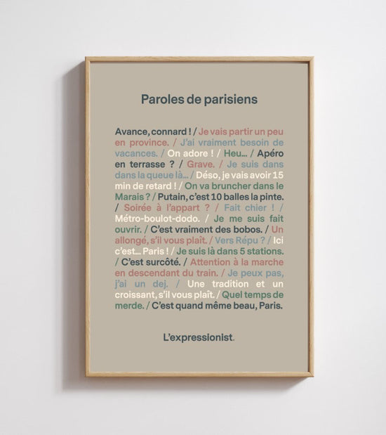 Poster - Paroles de Parisien  L'expressionist