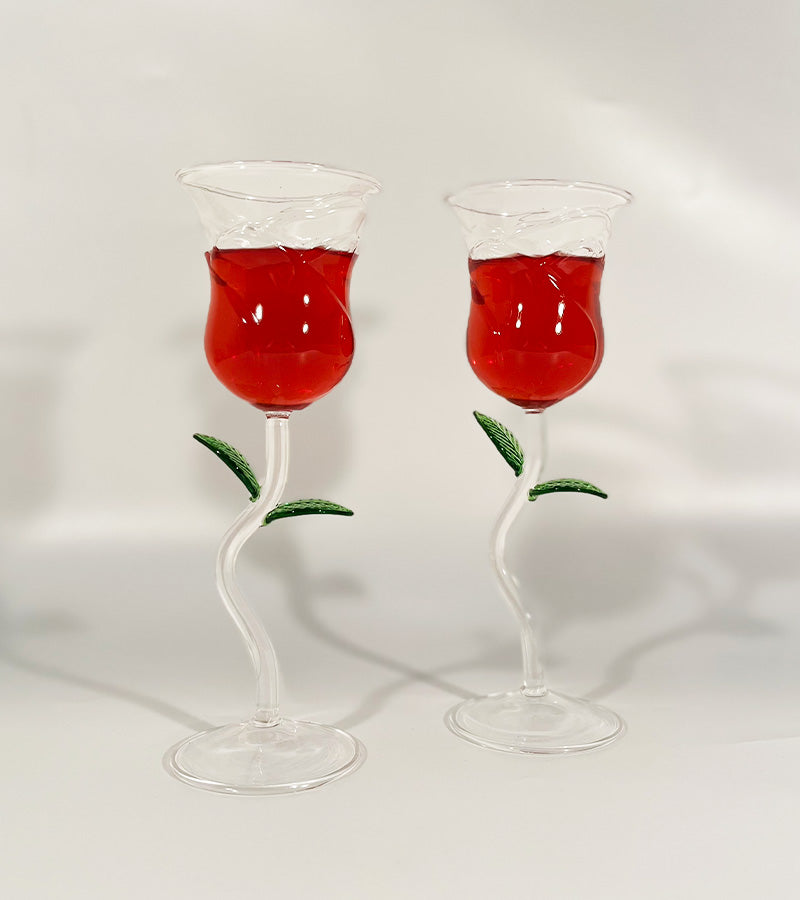 Set de 2 verres en forme de Roses