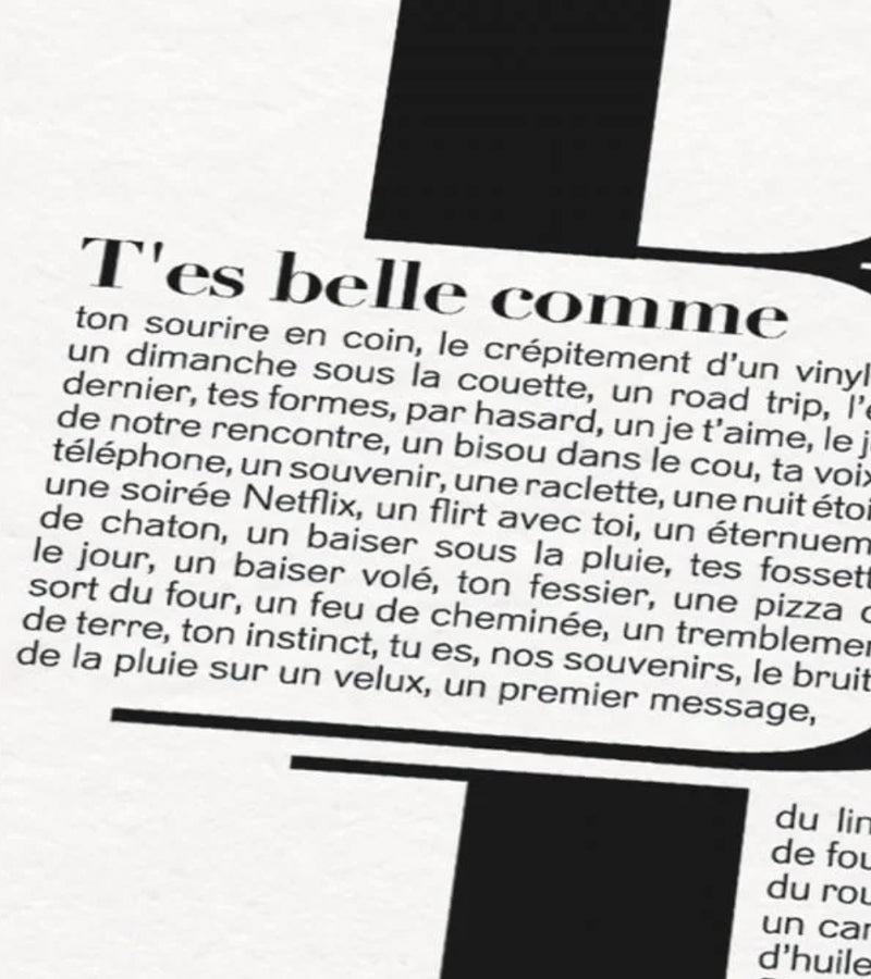 T'es belle comme... - Affiche 30x40