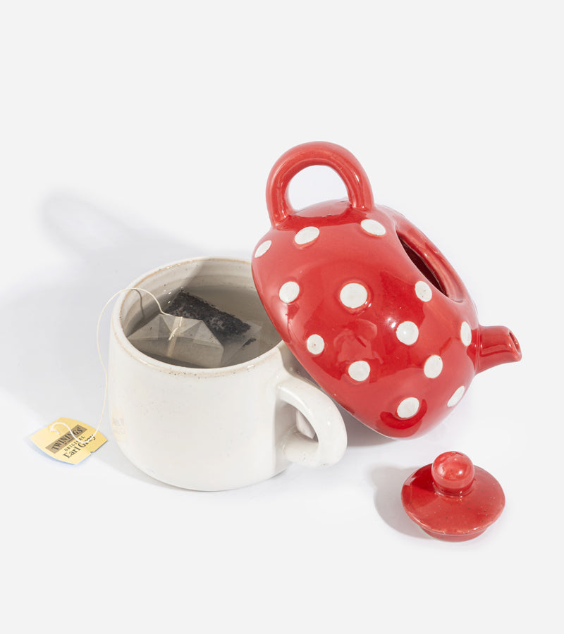 mug champignon avec couvercle - rouge