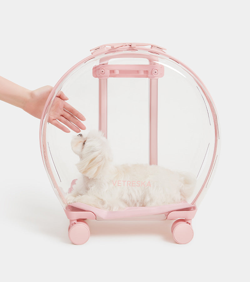 Valise Bubble pour animaux - Rose  Vetreska