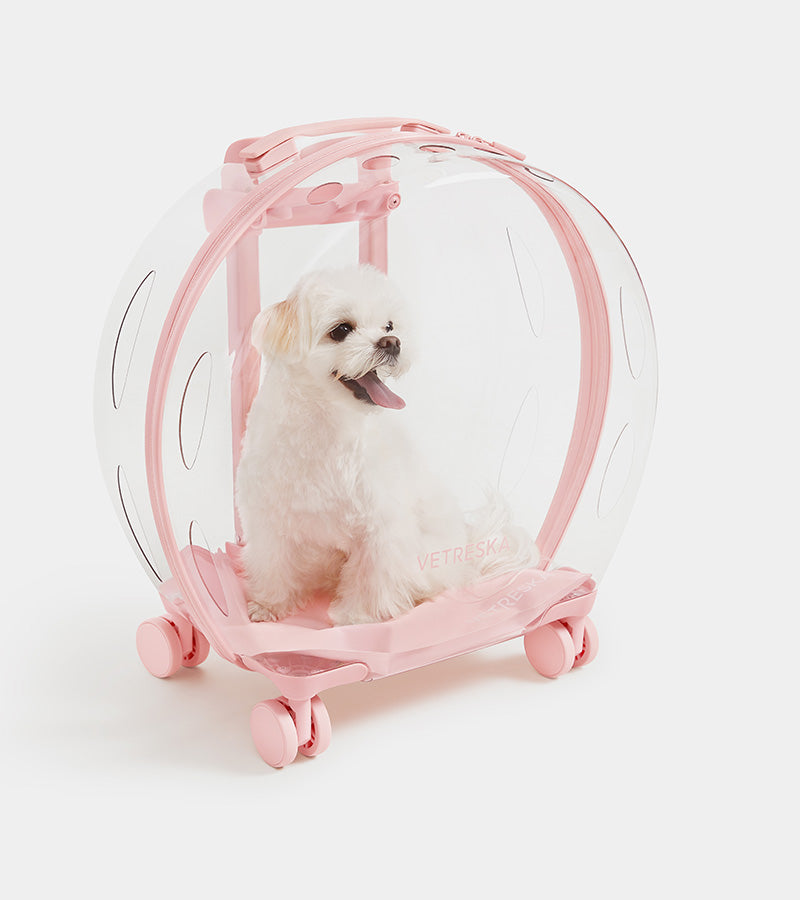 Valise Bubble pour animaux - Rose  Vetreska