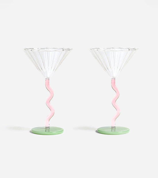 Lot de 2 verres à cocktail zigzag  Klevering